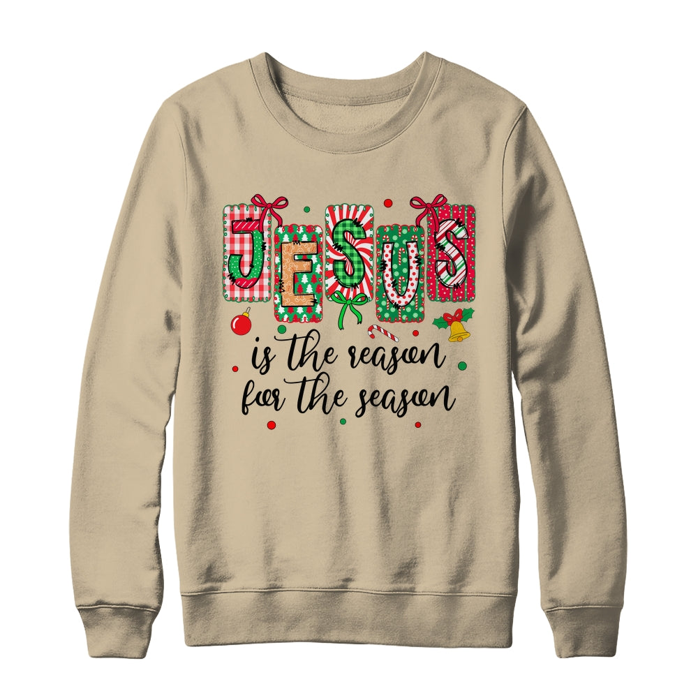 Jesus Is The Reason For The Season Coquette Christmas Christian Shirt & Sweatshirt | siriusteestore