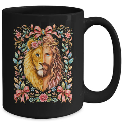 Jesus Lion Of Judah Floral Christian Faith Women Floral Mug | siriusteestore