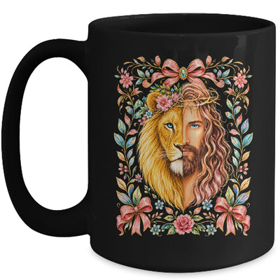 Jesus Lion Of Judah Floral Christian Faith Women Floral Mug | siriusteestore