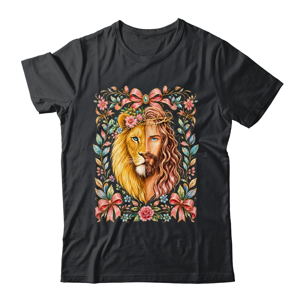 Jesus Lion Of Judah Floral Christian Faith Women Floral Shirt & Hoodie | siriusteestore