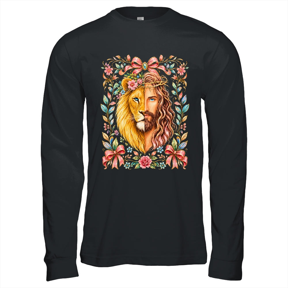 Jesus Lion Of Judah Floral Christian Faith Women Floral Shirt & Hoodie | siriusteestore