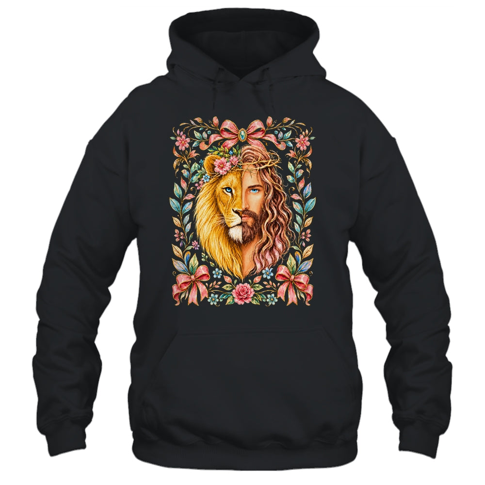 Jesus Lion Of Judah Floral Christian Faith Women Floral Shirt & Hoodie | siriusteestore
