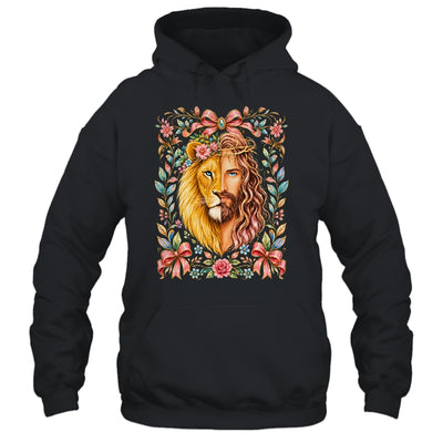 Jesus Lion Of Judah Floral Christian Faith Women Floral Shirt & Hoodie | siriusteestore