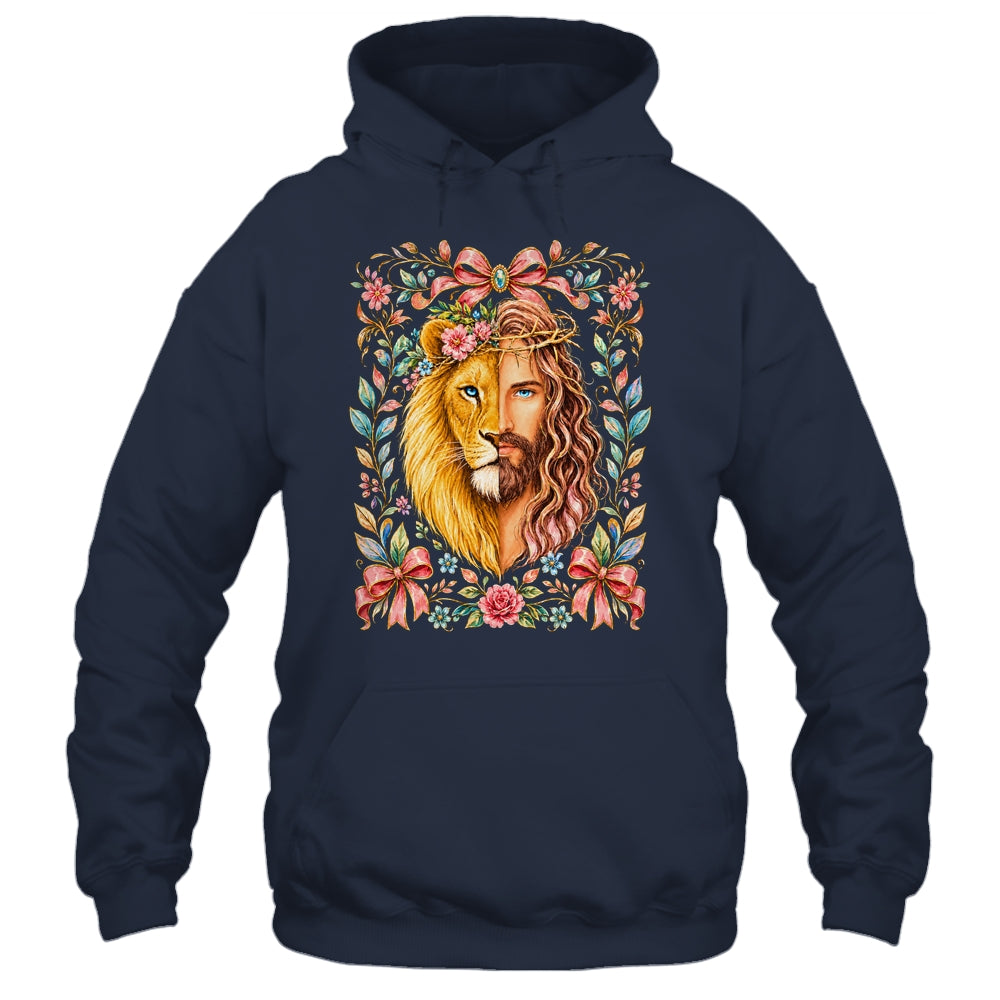 Jesus Lion Of Judah Floral Christian Faith Women Floral Shirt & Hoodie | siriusteestore