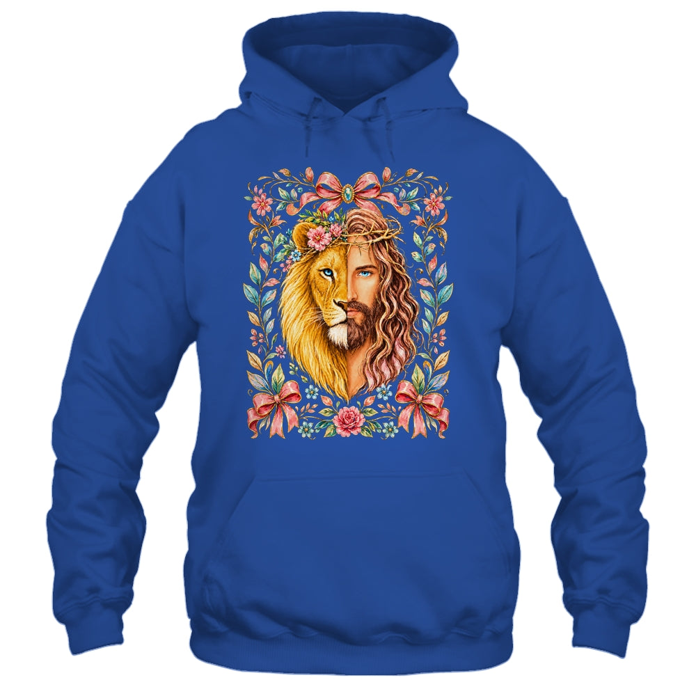 Jesus Lion Of Judah Floral Christian Faith Women Floral Shirt & Hoodie | siriusteestore