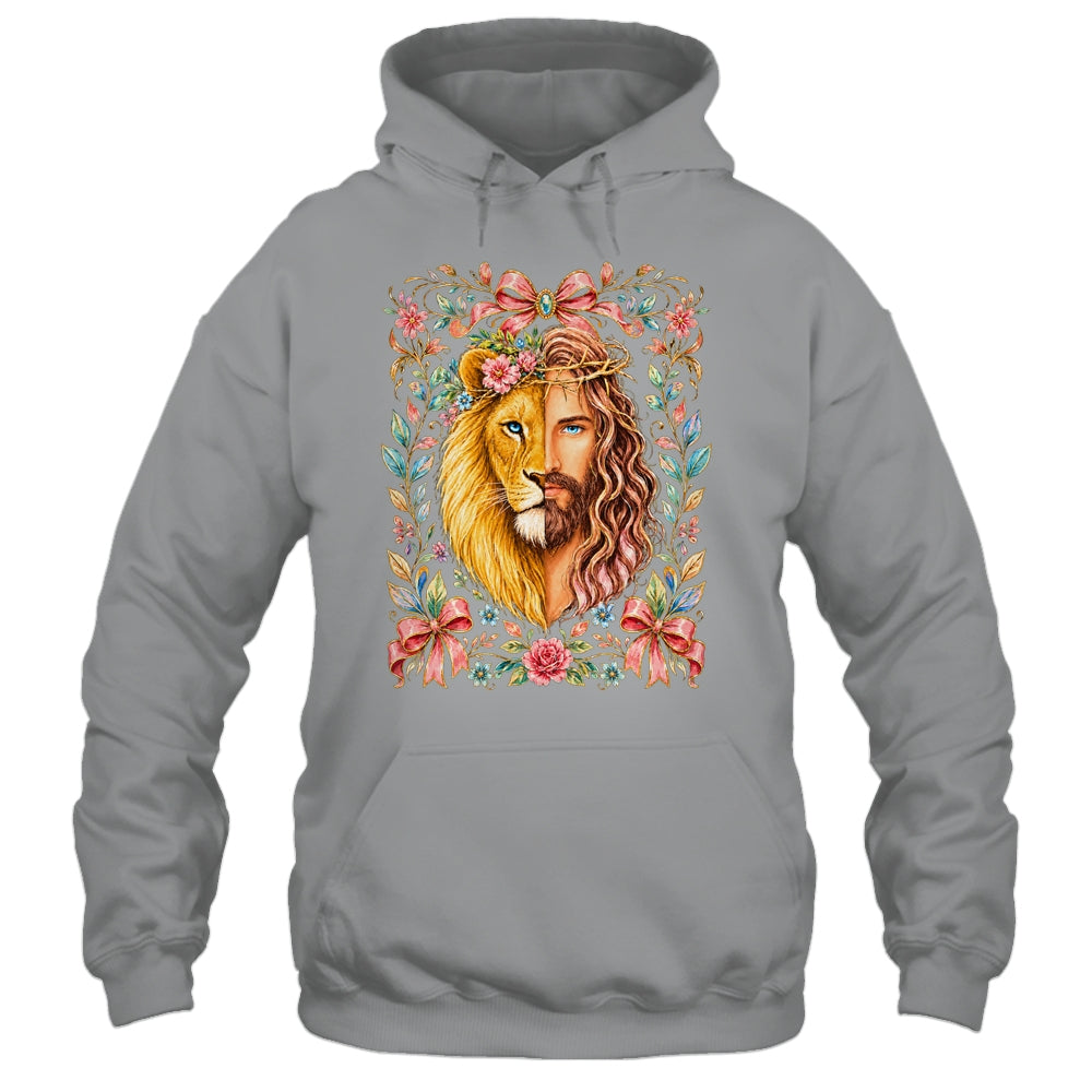Jesus Lion Of Judah Floral Christian Faith Women Floral Shirt & Hoodie | siriusteestore