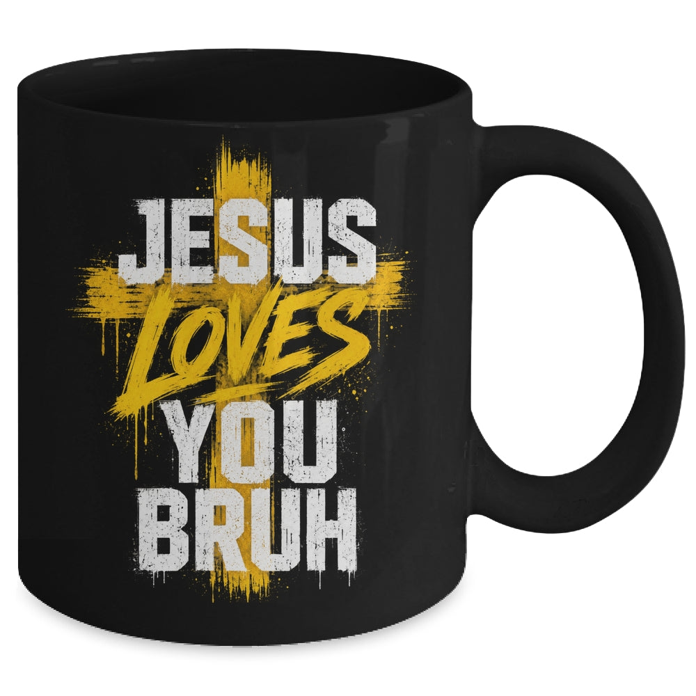 Jesus Loves You Bruh Christian Faith Boy Teen Funny Humorous Mug | siriusteestore