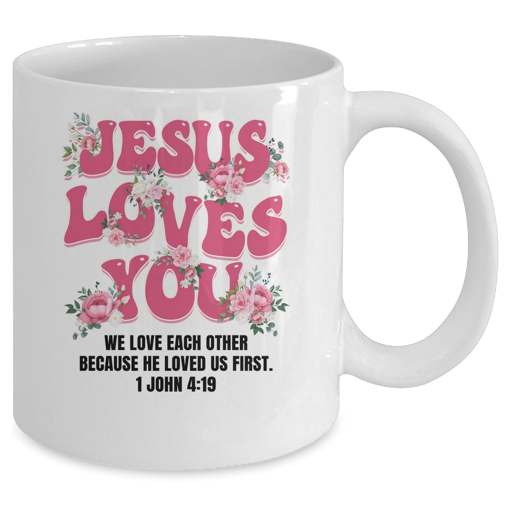 Jesus Loves You Christian Women Girls Kids Floral Religious Mug | siriusteestore