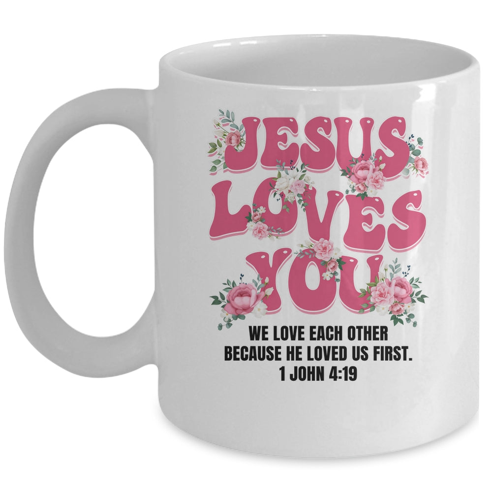 Jesus Loves You Christian Women Girls Kids Floral Religious Mug | siriusteestore