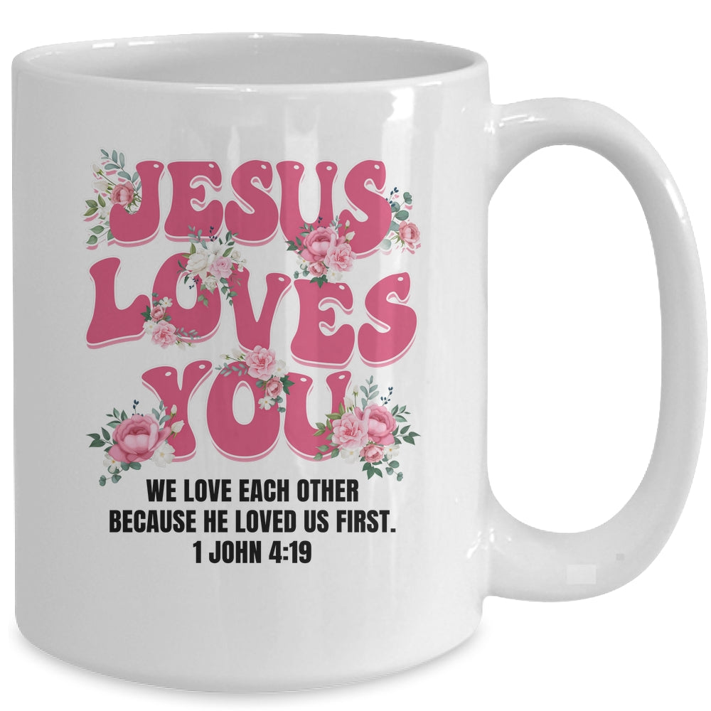 Jesus Loves You Christian Women Girls Kids Floral Religious Mug | siriusteestore