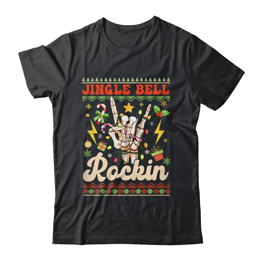 Jingle Bell Rockin Skeleton Hand Ugly Christmas Funny Shirt & Sweatshirt | siriusteestore