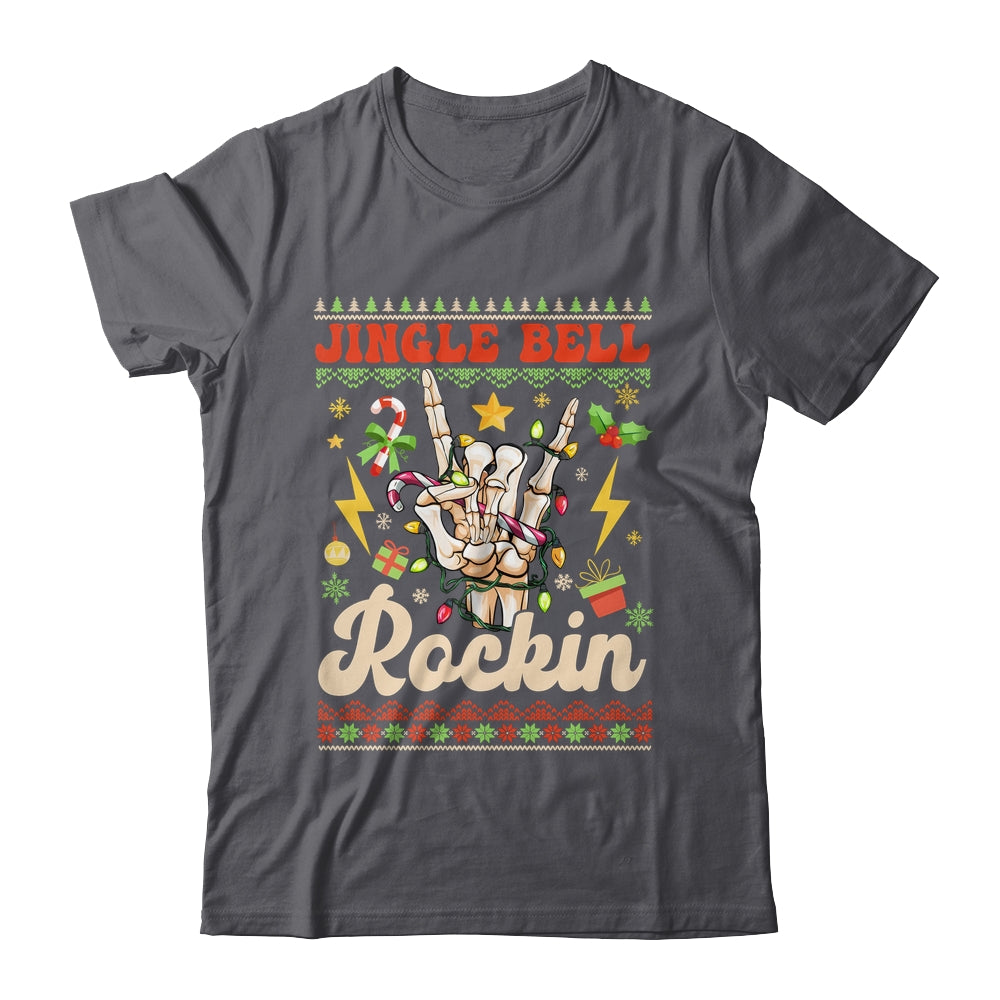 Jingle Bell Rockin Skeleton Hand Ugly Christmas Funny Shirt & Sweatshirt | siriusteestore