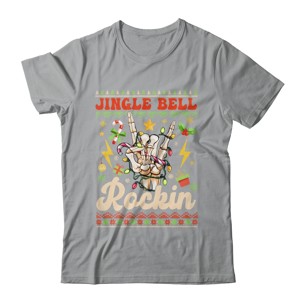 Jingle Bell Rockin Skeleton Hand Ugly Christmas Funny Shirt & Sweatshirt | siriusteestore