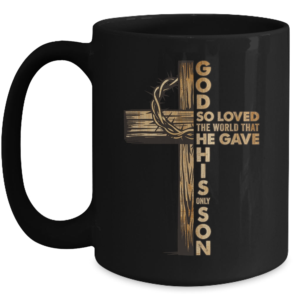 John 3:16 Jesus Christian Cross Bible Faith Religious Mug | siriusteestore