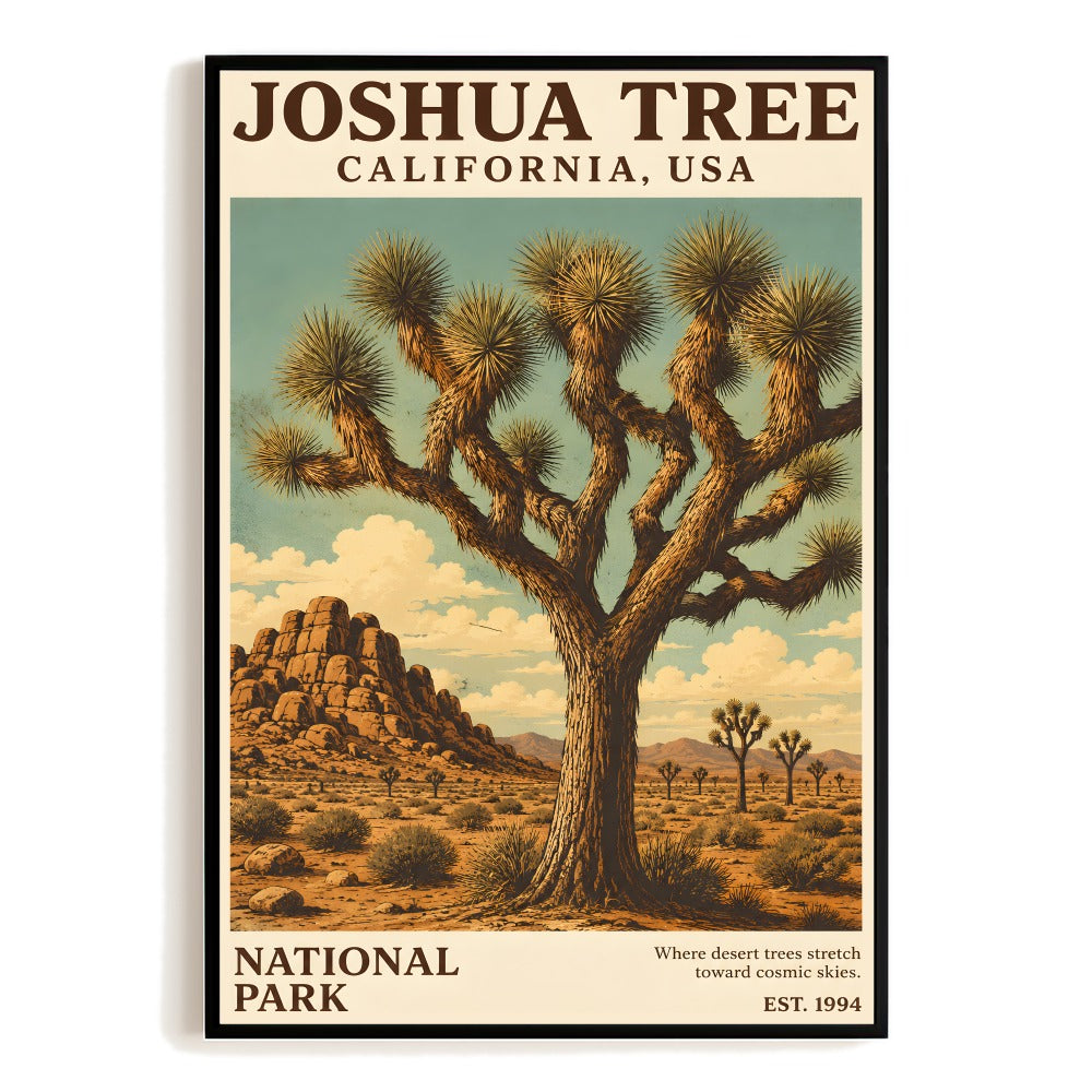 Joshua Tree National Park California Travel Gifts Poster Vintage Desert Landscape Wall Art Souvenir Print Painting Picture For Home Room Office Bedroom Decor Unframed | siriusteestore