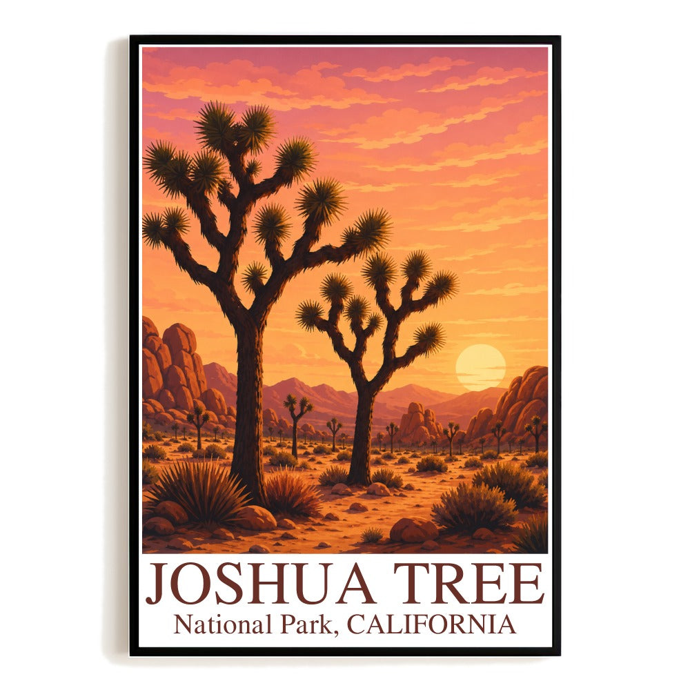 Joshua Tree National Park California Travel Poster Souvenir Vintage Wall Art Decor Landscape Print Painting Picture For Home Living Room Office Bedroom Decor Unframed | siriusteestore