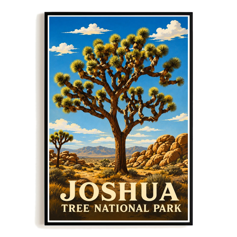 Joshua Tree National Park Travel Gift Poster Vintage California Desert Nature Landscape Art Print Artwork Picture For Home Living Room Office Bedroom Decor Unframed | siriusteestore