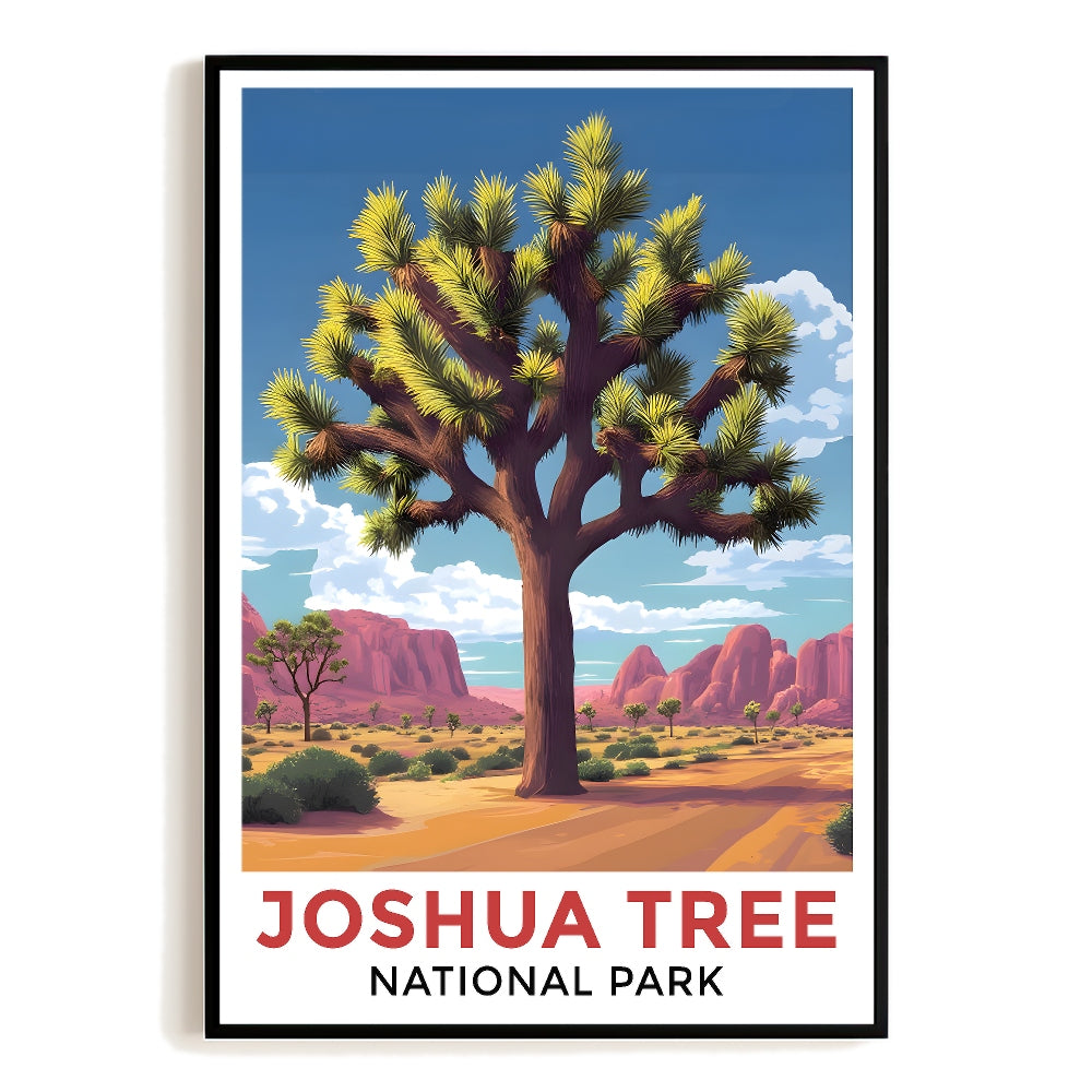 Joshua Tree National Park Travel Poster Vintage Natural Scenic Souvenir Wall Art Landscape Print Painting Picture For Home Living Room Office Bedroom Decor Unframed | siriusteestore