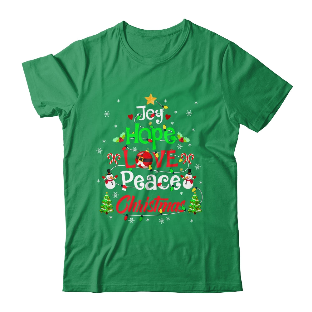 Joy Hope Love Peace Xmas Tree Lights Merry Christmas Shirt & Sweatshirt | siriusteestore