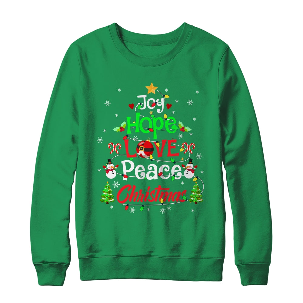 Joy Hope Love Peace Xmas Tree Lights Merry Christmas Shirt & Sweatshirt | siriusteestore