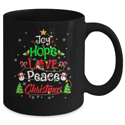 Joy Hope Love Peace Xmas Tree Lights Merry Christmas Mug | siriusteestore