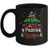 Joy Hope Love Peace Xmas Tree Lights Merry Christmas Mug | siriusteestore