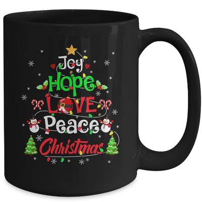 Joy Hope Love Peace Xmas Tree Lights Merry Christmas Mug | siriusteestore