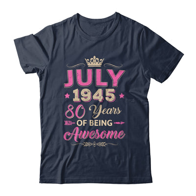 July 1945 80 Years Of Being Awesome Retro 80th Birthday Shirt & Tank Top | siriusteestore
