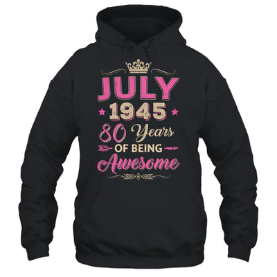 July 1945 80 Years Of Being Awesome Retro 80th Birthday Shirt & Tank Top | siriusteestore