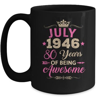 July 1946 80 Years Of Being Awesome Retro 80th Birthday Mug | siriusteestore