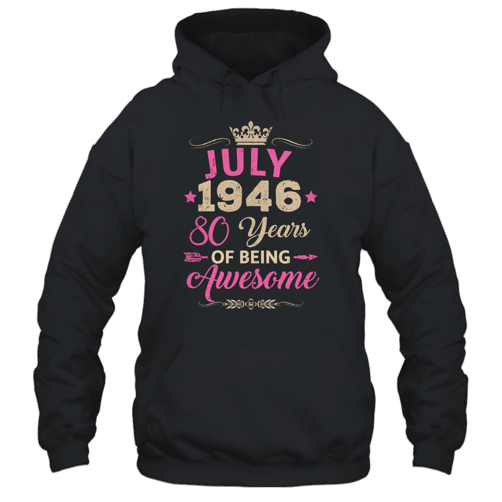 July 1946 80 Years Of Being Awesome Retro 80th Birthday Shirt & Tank Top | siriusteestore