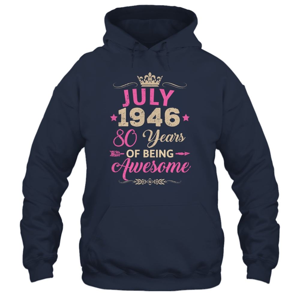 July 1946 80 Years Of Being Awesome Retro 80th Birthday Shirt & Tank Top | siriusteestore