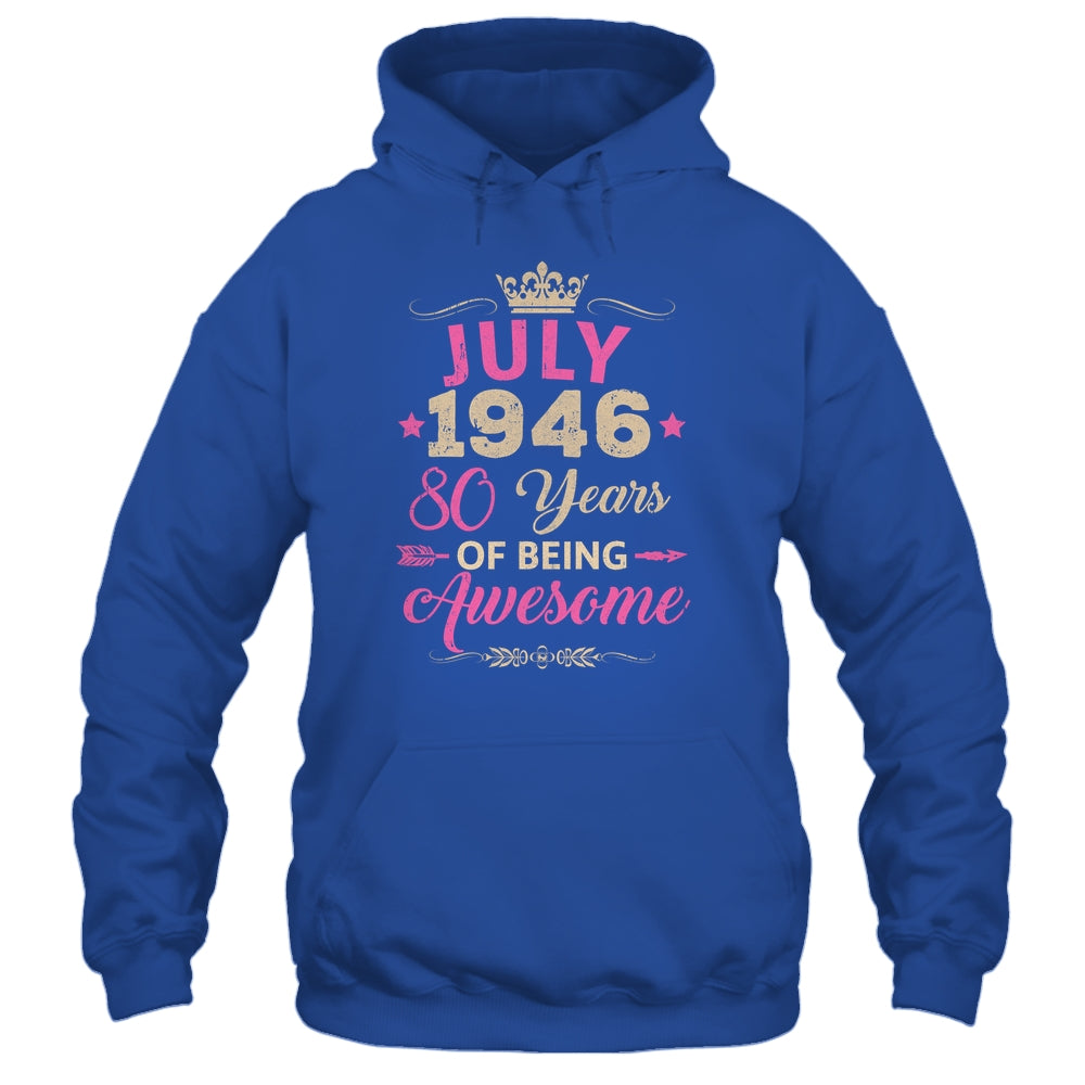 July 1946 80 Years Of Being Awesome Retro 80th Birthday Shirt & Tank Top | siriusteestore
