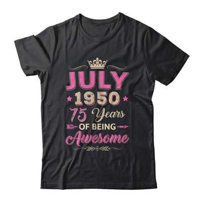 July 1950 75 Years Of Being Awesome Retro 75th Birthday Shirt & Tank Top | siriusteestore
