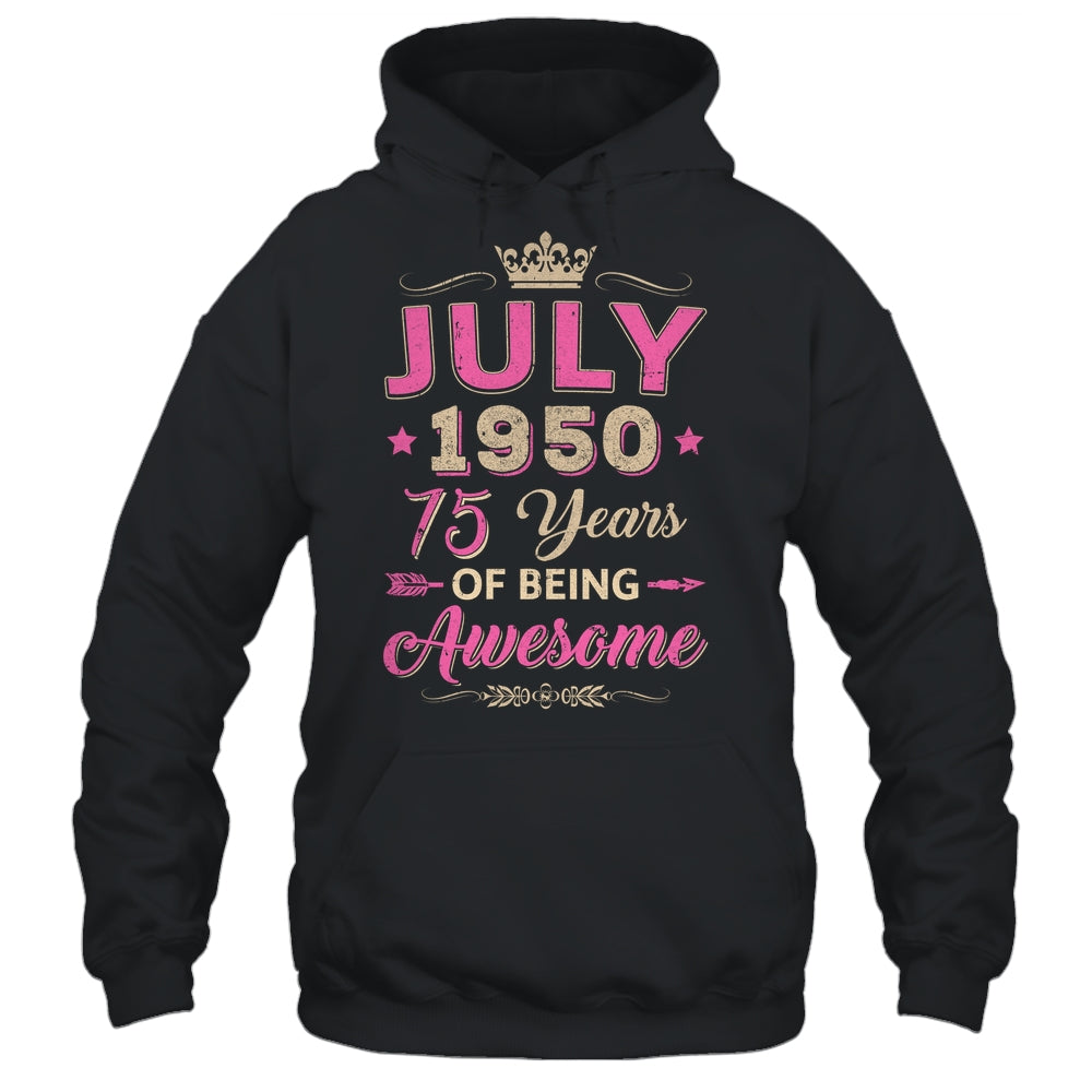 July 1950 75 Years Of Being Awesome Retro 75th Birthday Shirt & Tank Top | siriusteestore