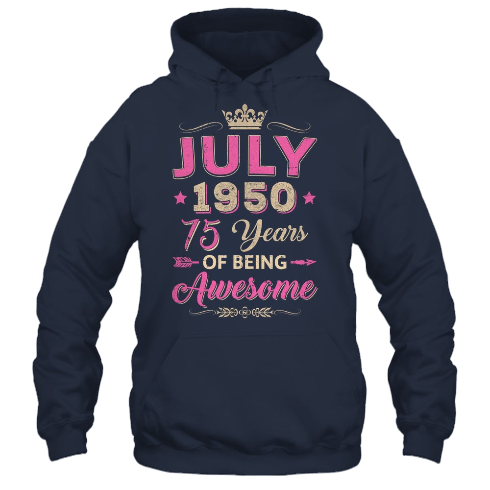 July 1950 75 Years Of Being Awesome Retro 75th Birthday Shirt & Tank Top | siriusteestore