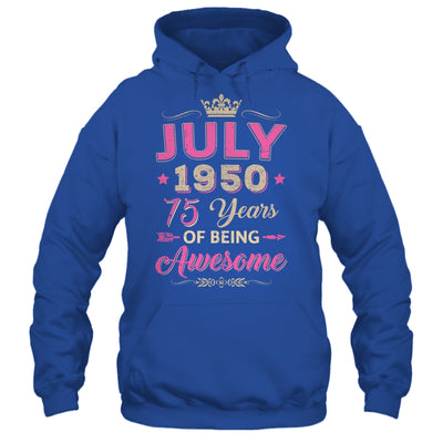 July 1950 75 Years Of Being Awesome Retro 75th Birthday Shirt & Tank Top | siriusteestore