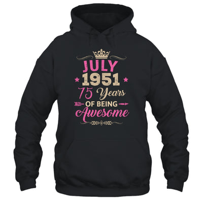 July 1951 75 Years Of Being Awesome Retro 75th Birthday Shirt & Tank Top | siriusteestore