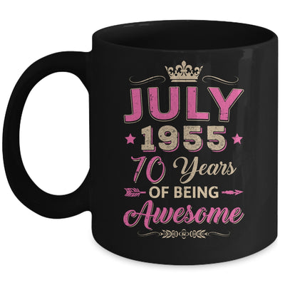 July 1955 70 Years Of Being Awesome Retro 70th Birthday Mug | siriusteestore