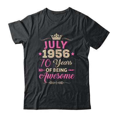 July 1956 70 Years Of Being Awesome Retro 70th Birthday Shirt & Tank Top | siriusteestore