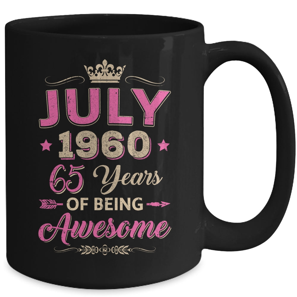 July 1960 65 Years Of Being Awesome Retro 65th Birthday Mug | siriusteestore
