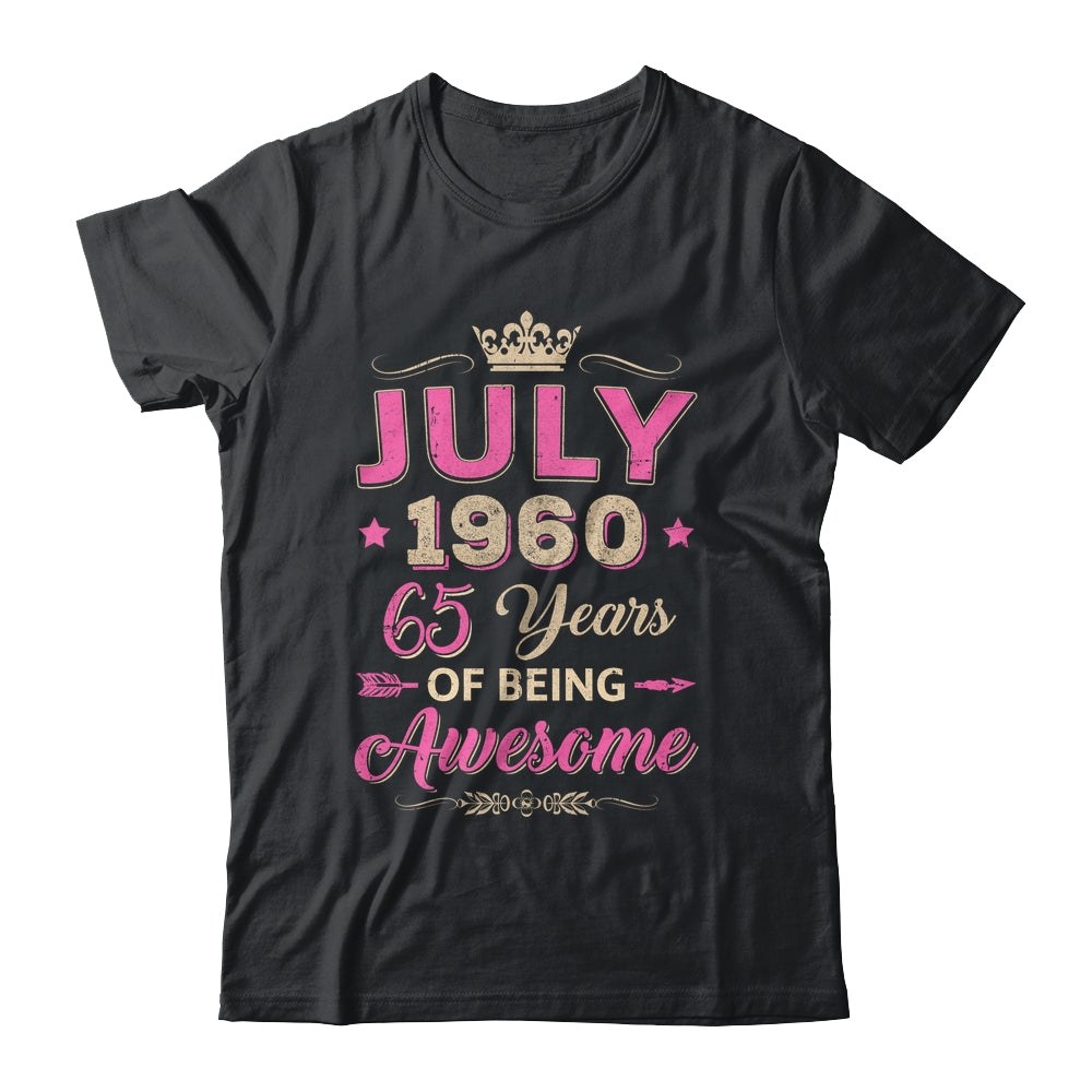 July 1960 65 Years Of Being Awesome Retro 65th Birthday Shirt & Tank Top | siriusteestore