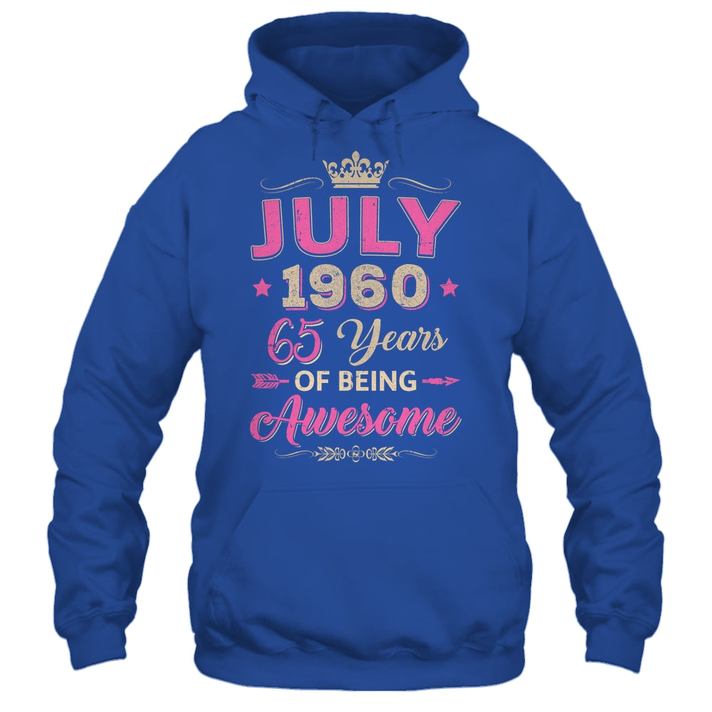 July 1960 65 Years Of Being Awesome Retro 65th Birthday Shirt & Tank Top | siriusteestore