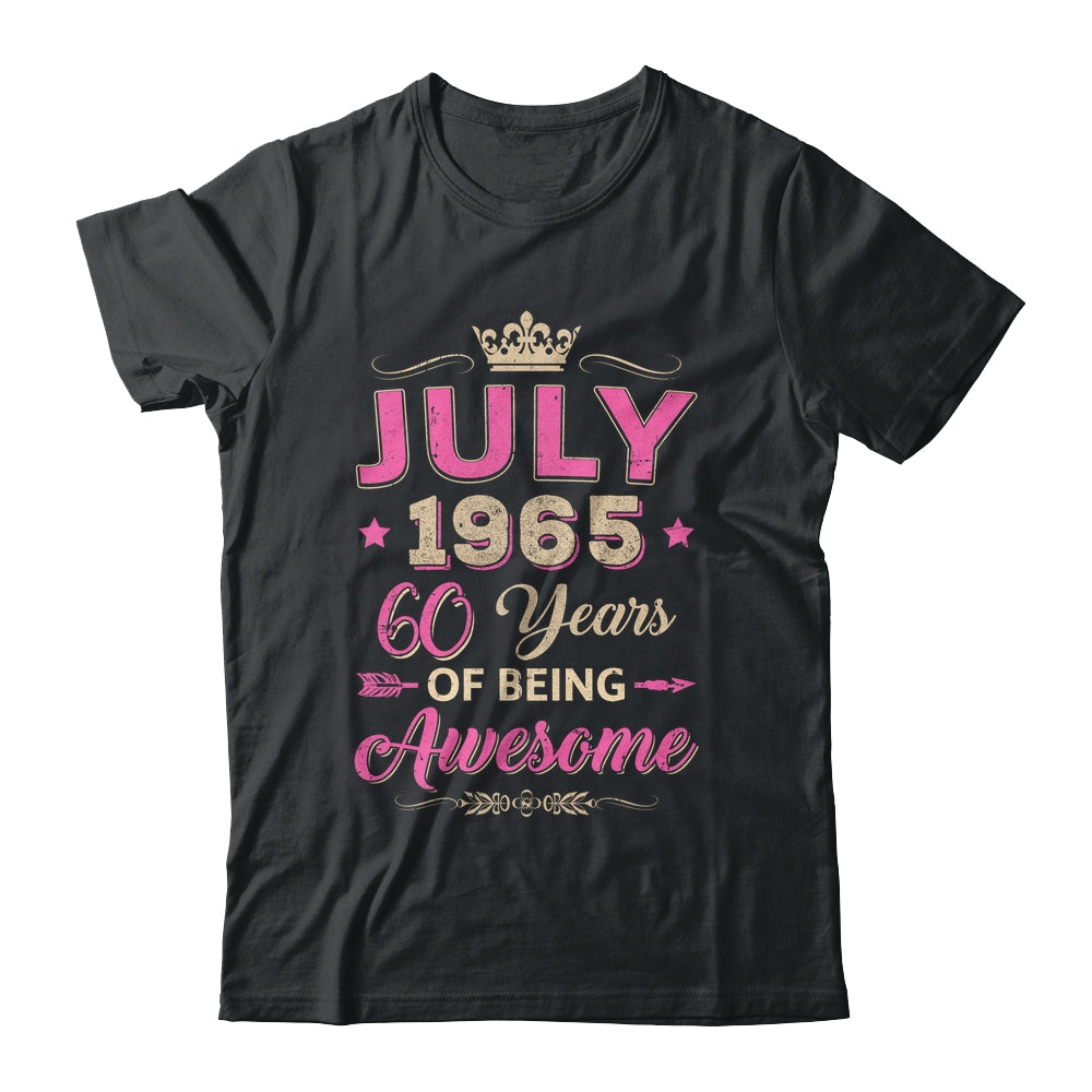 July 1965 60 Years Of Being Awesome Retro 60th Birthday Shirt & Tank Top | siriusteestore