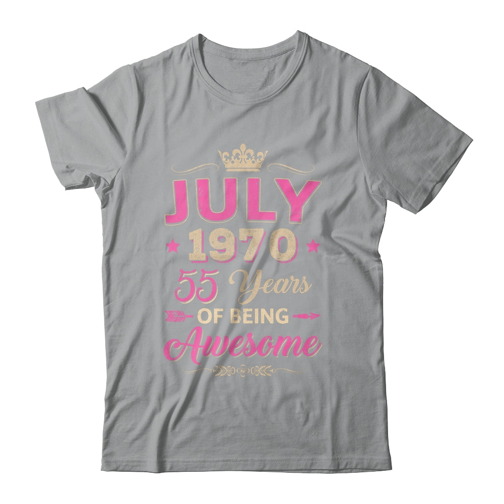 July 1970 55 Years Of Being Awesome Retro 55th Birthday Shirt & Tank Top | siriusteestore
