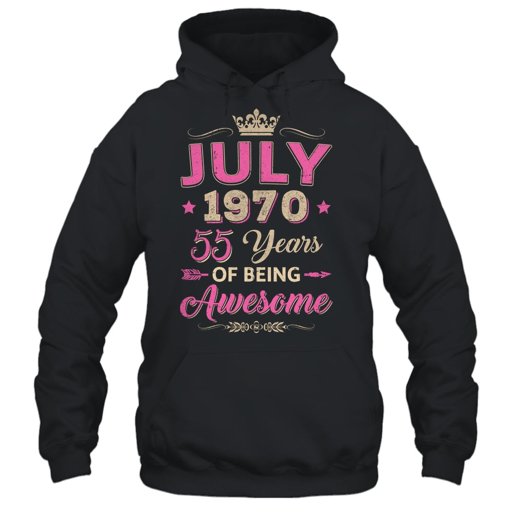 July 1970 55 Years Of Being Awesome Retro 55th Birthday Shirt & Tank Top | siriusteestore