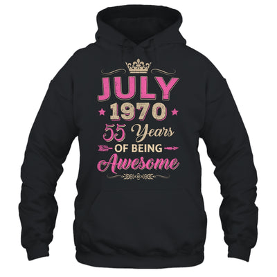 July 1970 55 Years Of Being Awesome Retro 55th Birthday Shirt & Tank Top | siriusteestore