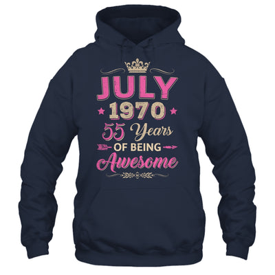 July 1970 55 Years Of Being Awesome Retro 55th Birthday Shirt & Tank Top | siriusteestore