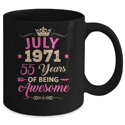 July 1971 55 Years Of Being Awesome Retro 55th Birthday Mug | siriusteestore