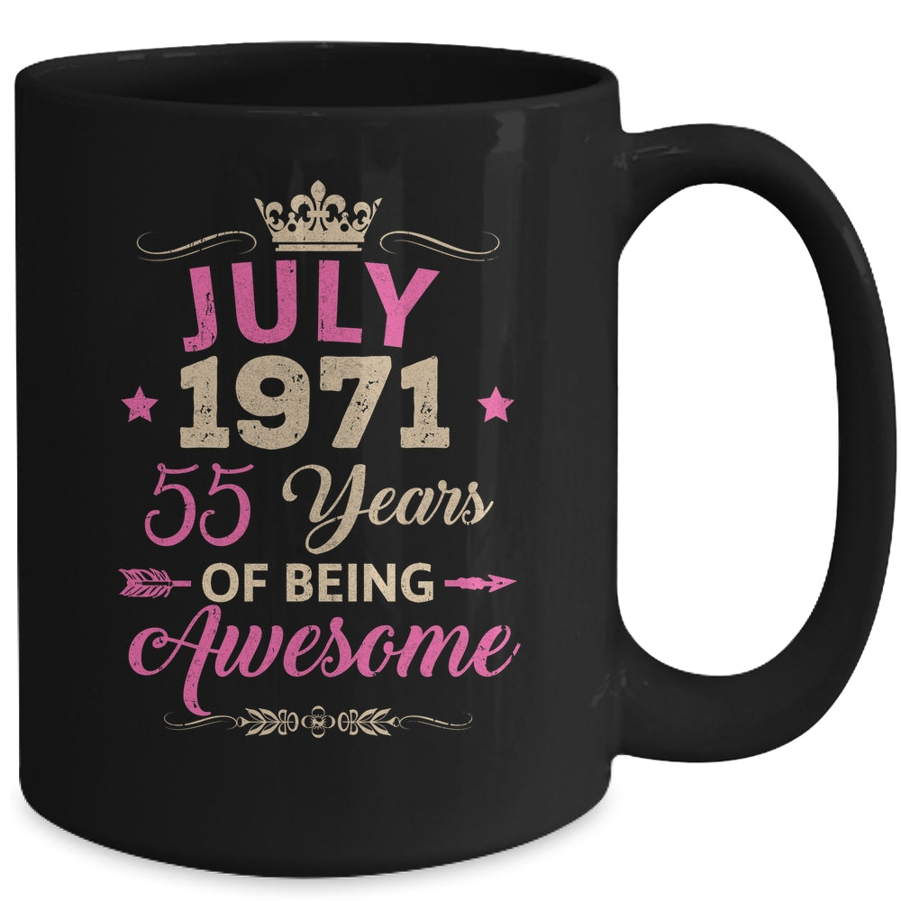July 1971 55 Years Of Being Awesome Retro 55th Birthday Mug | siriusteestore